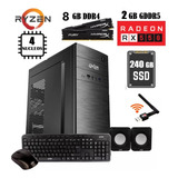 Pc Ryzen 3  8gb Ram Rx550 2gb Ssd 240 Gabinete Kit  + Wifi