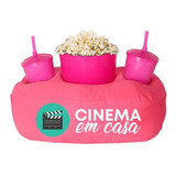 Almofada Porta Pipoca Rosa Cinema Em Casa