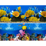 Painel Fundo Aquario 1,6m X 60cm Enfeite Ornamento Decoração Cor Decorativo Mar Coral