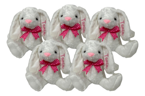 Paquete De 5 Conejos De Peluche Suave Personalizable.