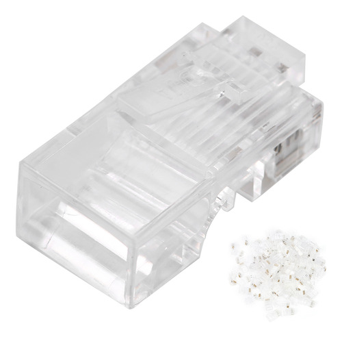 Conectores Cat5e, 100 Piezas, Modulares, Rj45, Sin Blindaje,