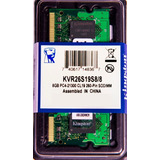 Memória  Kingston Ddr4 8gb 2666 Mhz Notebook 8 Chips 1.2v