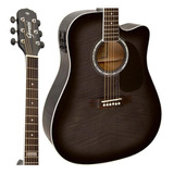 Violão Giannini Gf1d Ceq Translucent Black Tbk Folk