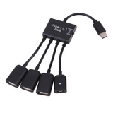 Cabo Otg 4 Portas Usb Adptador Smartphone Android Hub -