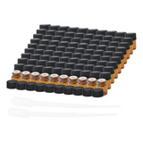 100x Mini Botellas De Vidrio, Tapón Sin Agujero 1ml