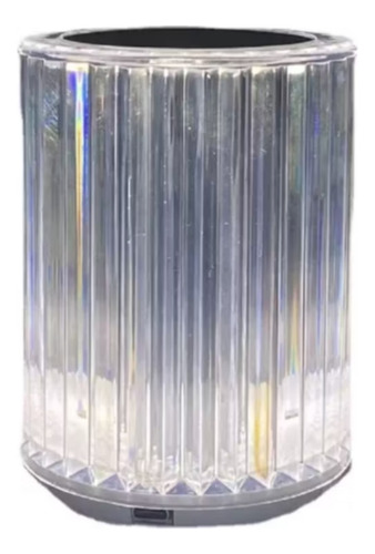 Lámpara De Mesa Cristal Luz Led Usb