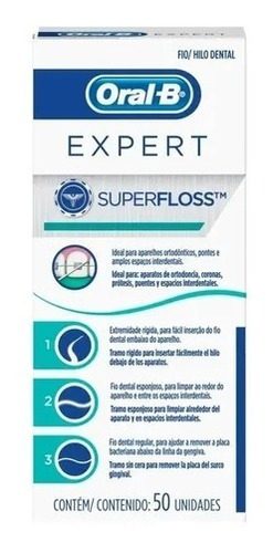 Super Floss 50 Unidades. Hilo Dental Oral-b Expert