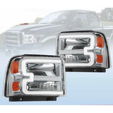 Faros Super Duty F250 350 Ford 2005 2006 2007 Drl Cromo