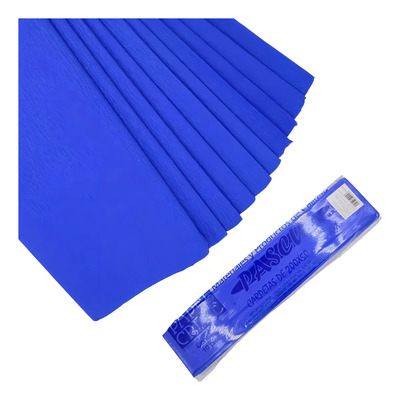 Paquete De 10 Papel Crepe Un Color Pascua 200cm X 50cm Color Azul Rey | MercadoLibre