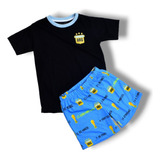 Remera Pijama Afa Messi Argentina Niños Infantil