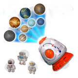 Foguete De Brinquedo Projetor C/ 9 Planetas E 3 Mini Robos 