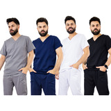 Camisa Scrub Masculina Pijama Cirúrgico Bordada