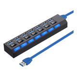 Divisor Usb Multipuerto, Concentrador Usb 3.0 De 7 Puertos, 