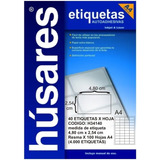 Etiquetas Autoadhesivas Husares H34140 A4 (4,80x2,54cm)