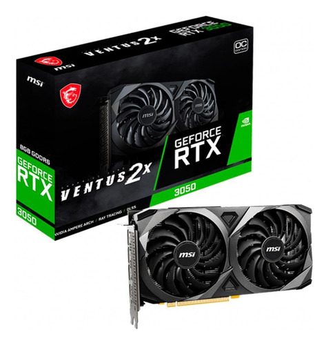 Placa De Vídeo Rtx 3050 Ventus 2x 8g Oc Msi Nvidia Geforce,