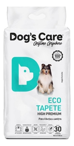 Tapete Higiênico Dog's Care Eco High Premium 30 Un 82x60 Cm