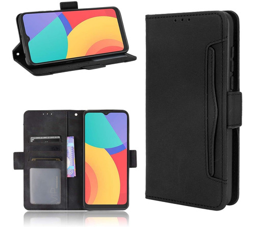 Funda Billetera Alcatel 5h 6056a - Alcatel 3l - Tcl 20y Negr