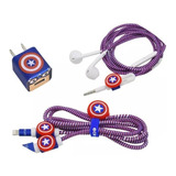 Kit Protector De Cable Capitán America - Cargadores Audífono