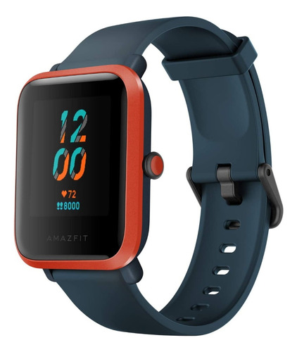 Smartwatch Amazfit Bip S Red Orange Malla Azul