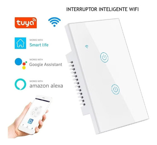Interruptor Doble Inteligente Con Wi-fi, Control Luces Alexa