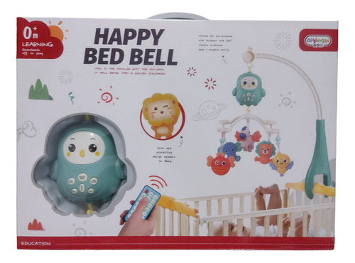 Móvil Giratorio Cuna Bebe Con Música Y Luz Cuna Happy Bed