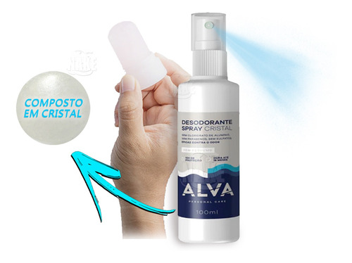 Desodorante Em Spray Alva Desodorante Spray Crystal Sem Perfume 100 Ml