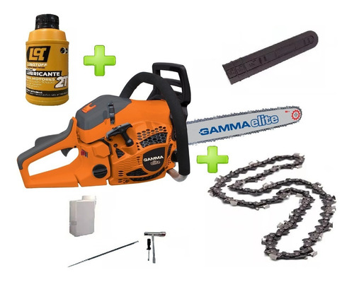 Motosierra Gamma Elite 62cc 56cm + 2 Cadenas + Aceite 2 Tpos