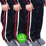 3 Pantalón Pants Escolar Sport Tock Tricolor Talla 4 A 16