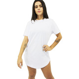 Blusa Tshirt Feminina Alongada Lisa Camiseta Vestidinho
