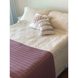 Peseira Cama Queen Trico Manta Sofá 230cmx60cm Cor Rosa