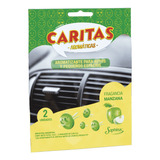 Aromatizador Auto Caritas Saphirus Pack X 2 Unidades Color Verde Claro Fragancia Manzana