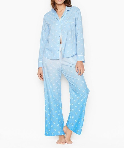 Pijama Victorias Secret Algodão Clássico Bet On Blue Logo