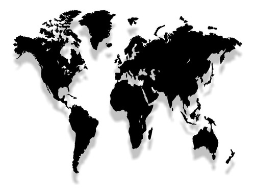 Mapa Del Mundo Mapamundi Gigante Grande 3d Madera  100x50cm