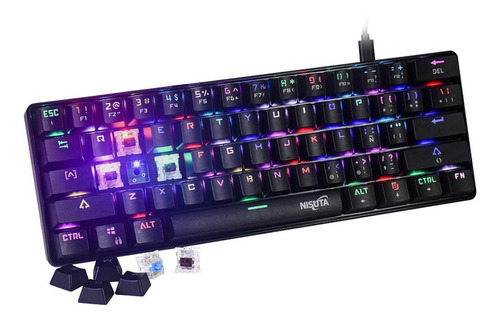 Teclado Mecanico Gamer Rgb De 61 Teclas Anti Ghosting Nisuta