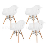 Set De 4 Sillas De Acrílico Transparente Eames Modelo Turín Color De La Estructura De La Silla Negro Diseño De La Tela Daw Acrilico