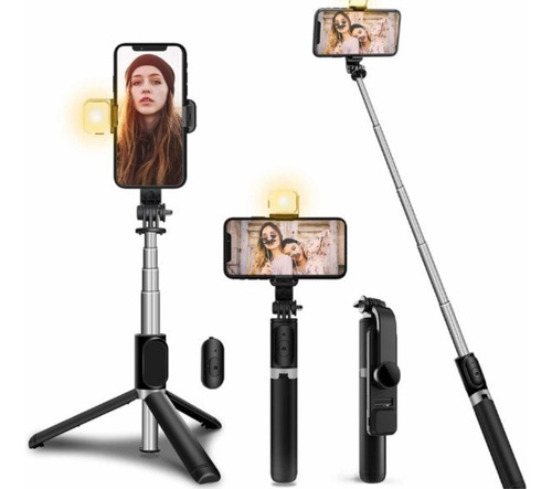 Palo Selfie Tripode Doble Luz Celular Cámara Bluetooth