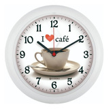 Relógio De Parede Eurora Cozinha Café Branco 6586