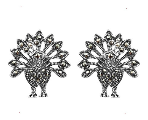 Aretes Pavo Real Marquesita Plata 925 Con Envio