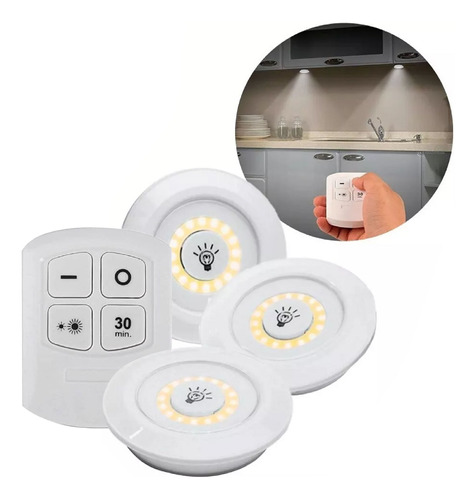 Lámparas Luz Led X3 Portátil Inalambricas Adhesivas +control