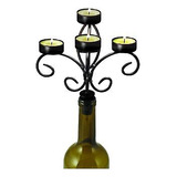 Boulevard Wine Bottle Candelabra, Black Ssb