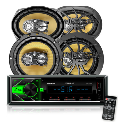 Kit Autoestereo + Dos Bocinas Pro-650+dos Bocinas Pro-690