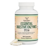Double Wood Essential Digestive Enzymes 180cáps/400mg Sabor Sin Sabor