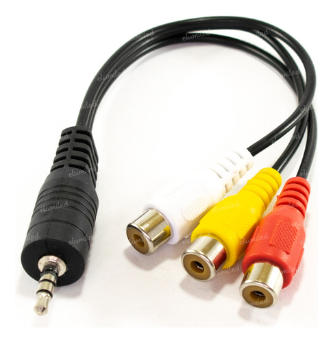 3 Cables Plug 3.5 A Rca Hembra Audio Y Video 20cm Cable
