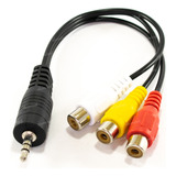 3 Cables Plug 3.5 A Rca Hembra Audio Y Video 20cm Cable