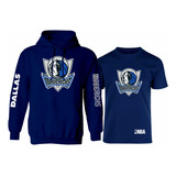 Kit De Sudadera + Playera Estilo Dallas Mavericks Estampado