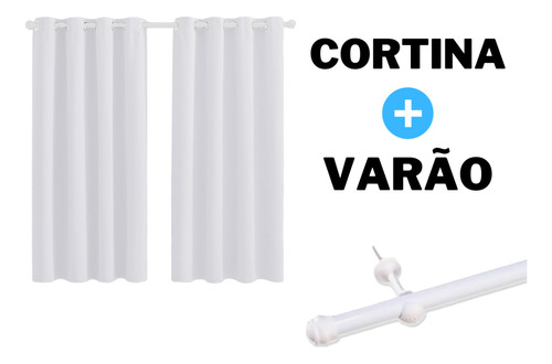Cortina Com Varao 2m Incluso Kit Completo 3,00 X 1,80 Altura