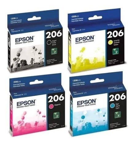 Cartuchos Epson Original T206 Negro + Col Combo 206 Xp-2101