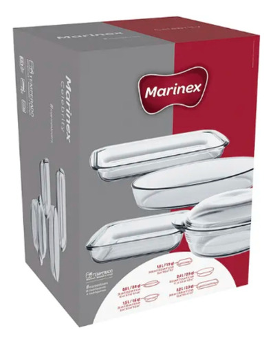 Kit De 5 Assadeiras Marinex Celebrity De Vidro Sofisticados