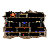 Vinilos Efecto 3d Pared Rota Donkey Kong Retro - 1mx60cm