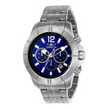 Reloj Hombre Invicta Specialty 45 Mm 10 Atm 21464 Color De La Correa Plateado Color Del Bisel Plateado Color Del Fondo Azul